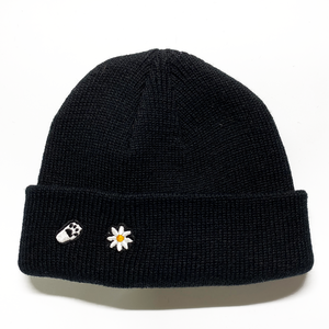 EMBROIDERY KNIT BEANIE_BLACK