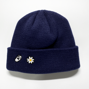 EMBROIDERY KNIT BEANIE_NAVY